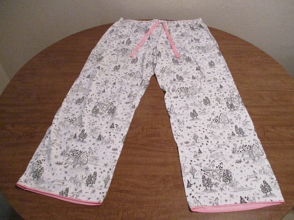 VICTORIA'S SECRET WHITE BLACK DEER UNICORN PAJAMA PANTS SIZE XL